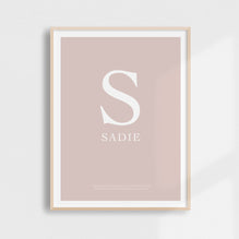 Classic Letter Birth Print | Browns & Neutrals