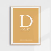 Classic Letter Birth Print | Browns & Neutrals