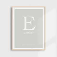 Classic Letter Birth Print | Browns & Neutrals