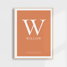 Classic Letter Birth Print | Browns & Neutrals