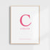 Classic Letter 2.0 Birth Print | Pinks & Corals