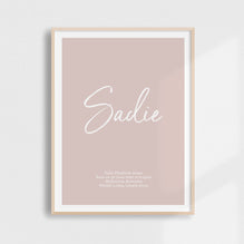 Script Birth Print | Browns & Neutrals
