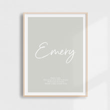 Script Birth Print | Browns & Neutrals
