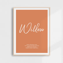 Script Birth Print | Browns & Neutrals