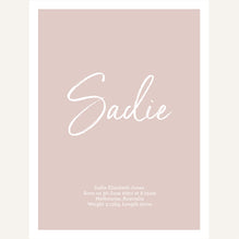 Script Birth Print | Browns & Neutrals