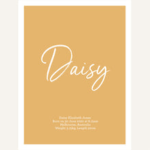 Script Birth Print | Browns & Neutrals