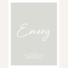 Script Birth Print | Browns & Neutrals