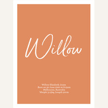 Script Birth Print | Browns & Neutrals