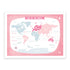 World Map Art Print | Pink
